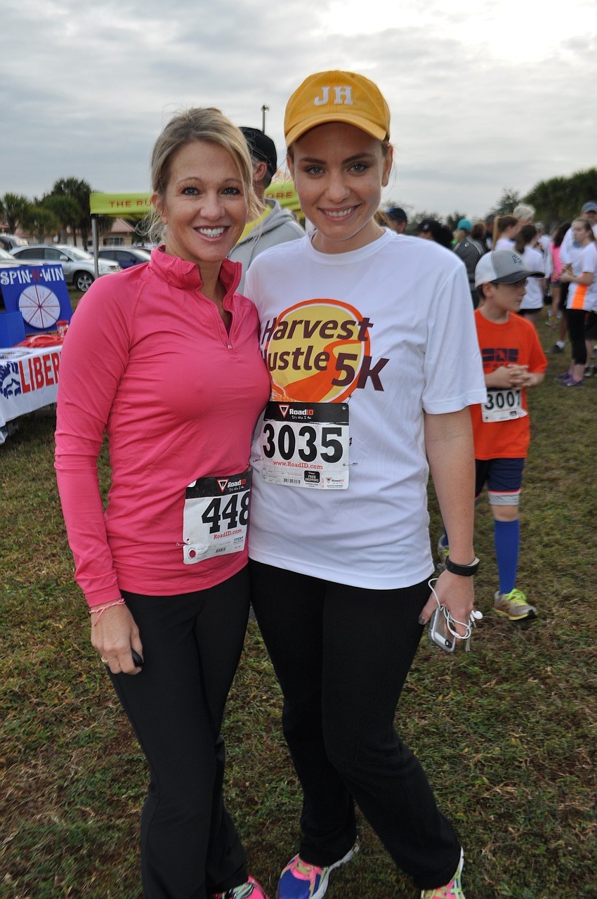 Stacy Tocci, of Lakewood Ranch, runs with her friend, Jennifer Yuza, of Sarasota.