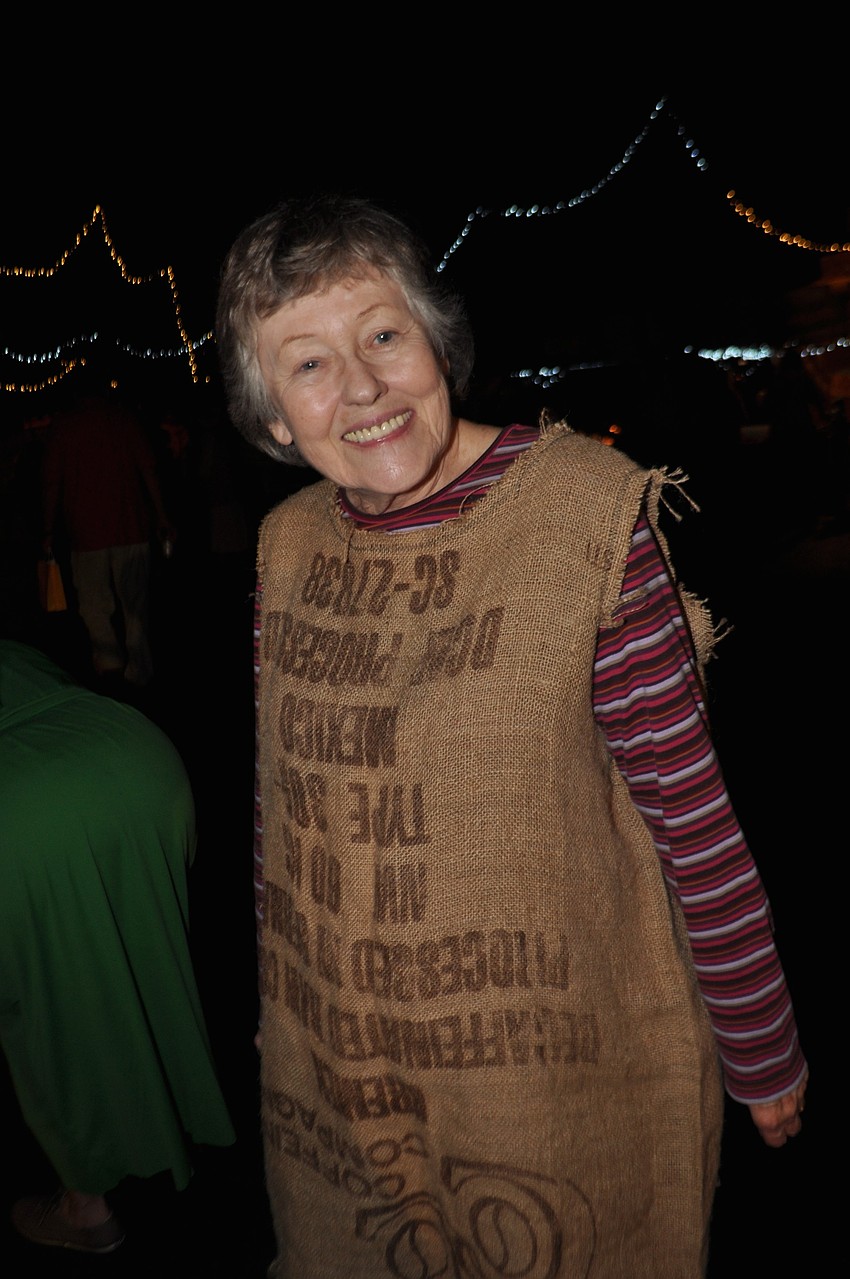 Patty Kunkel acts as a beggar.