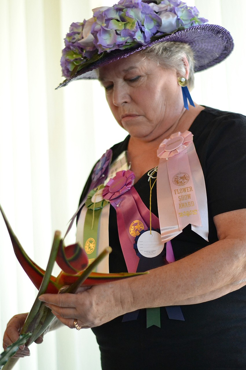 Dorothy Thompson wore all of her ribbons during the competition.