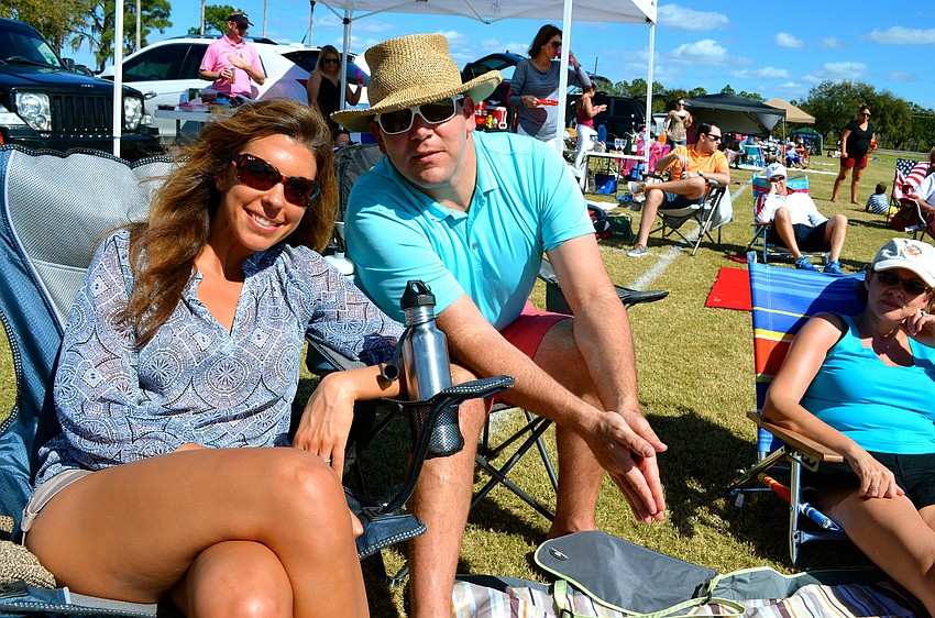 Marlee and Jon Litsky enjoy cold drinks and spending time with friends.