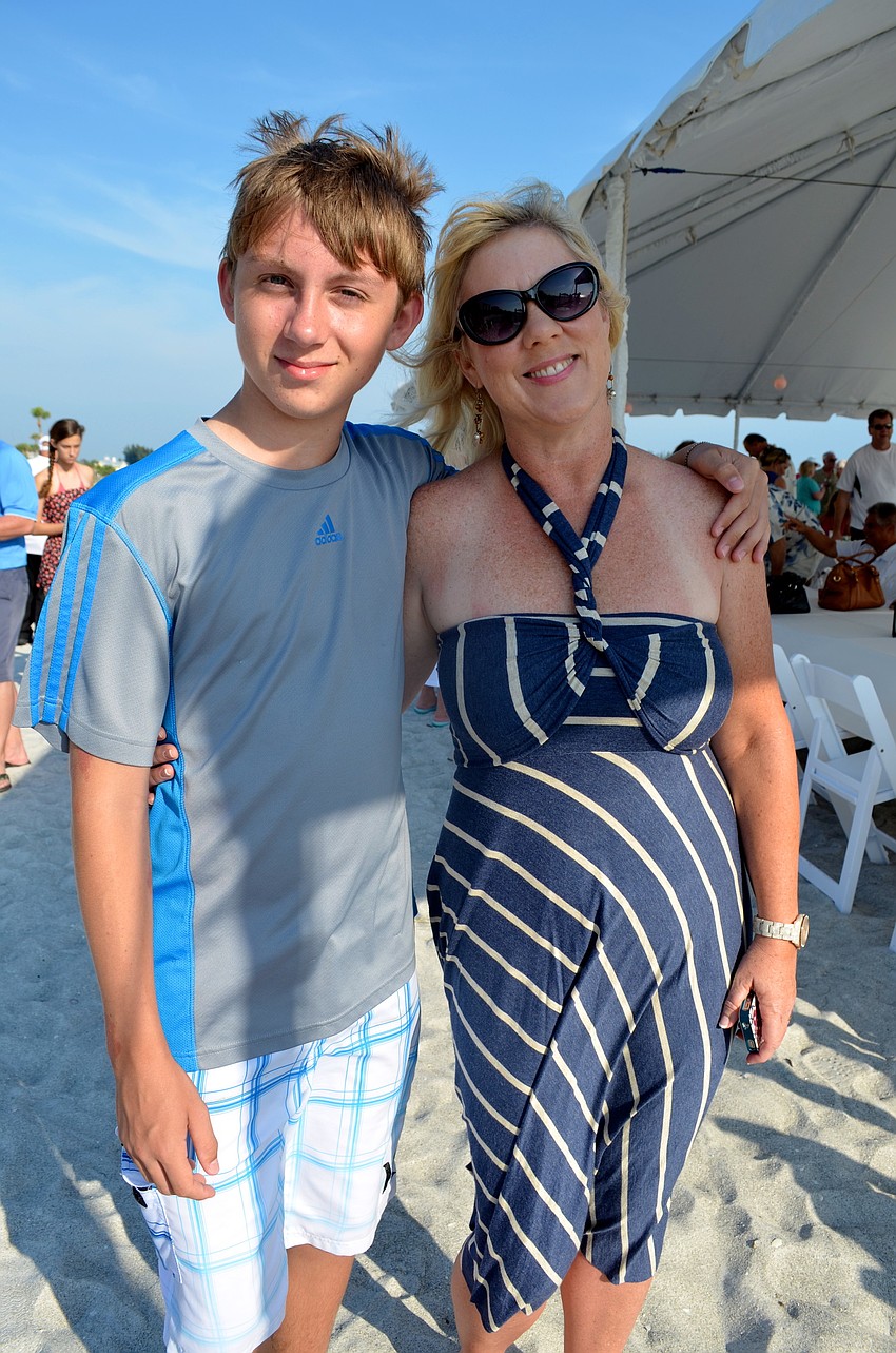 Collin Davis with his mother, Kris
