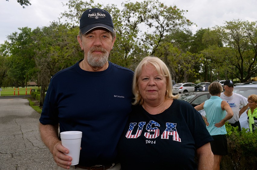 Gary Brown and Patti Wesley enjoy the ceremony.