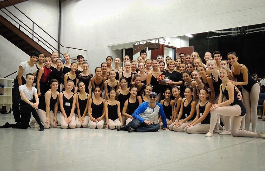 All of the summer intensive students with their teachers and Laura Alonso