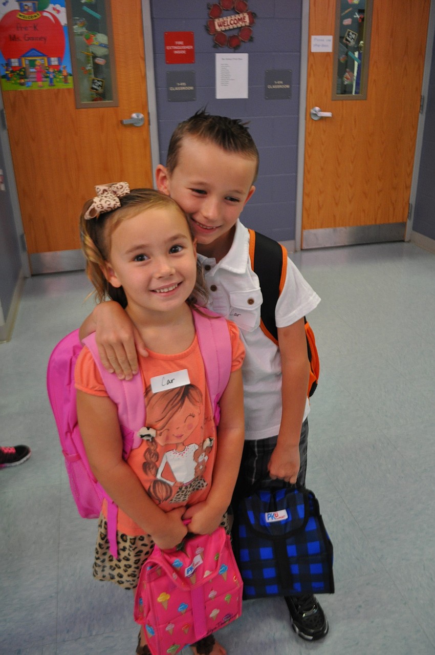Aliya and Addison Thompsen, of Freedom, are all smiles.