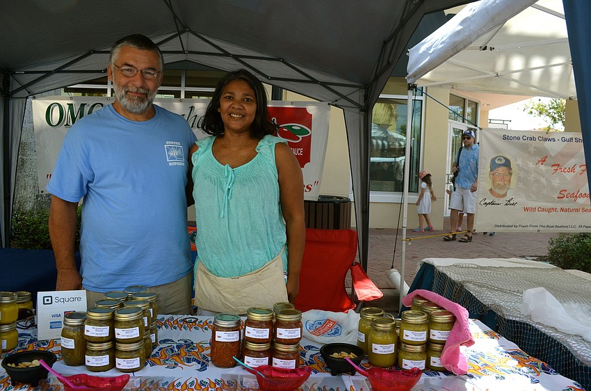 Rico and Seema Sanchez show off their homemade salsa.
