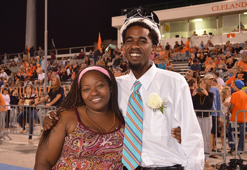 Travious Ringer celebrates being crowned Homecoming King with his mother Sharonta Jackson.