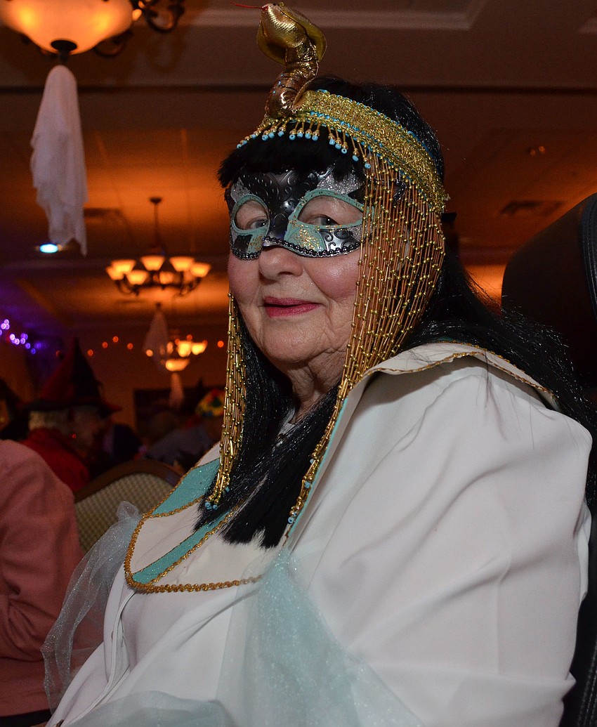 Natalie Pearson dressed as Cleopatra for the Halloween party.