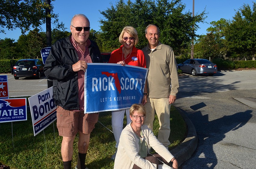 Lakewood Ranch Republicans Dave Cohen, Sherry and Ron Ogrodnik and Sarah Cohen show their support.
