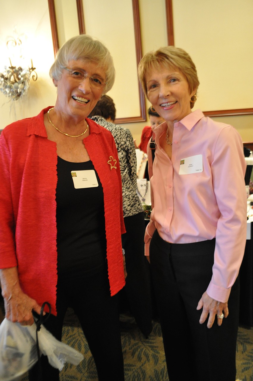 Guest Martha Naismith catches up with friend Karen Guardino.