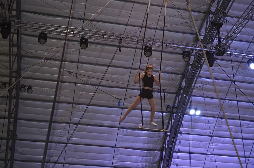 Performances at the event included a trapeze act.