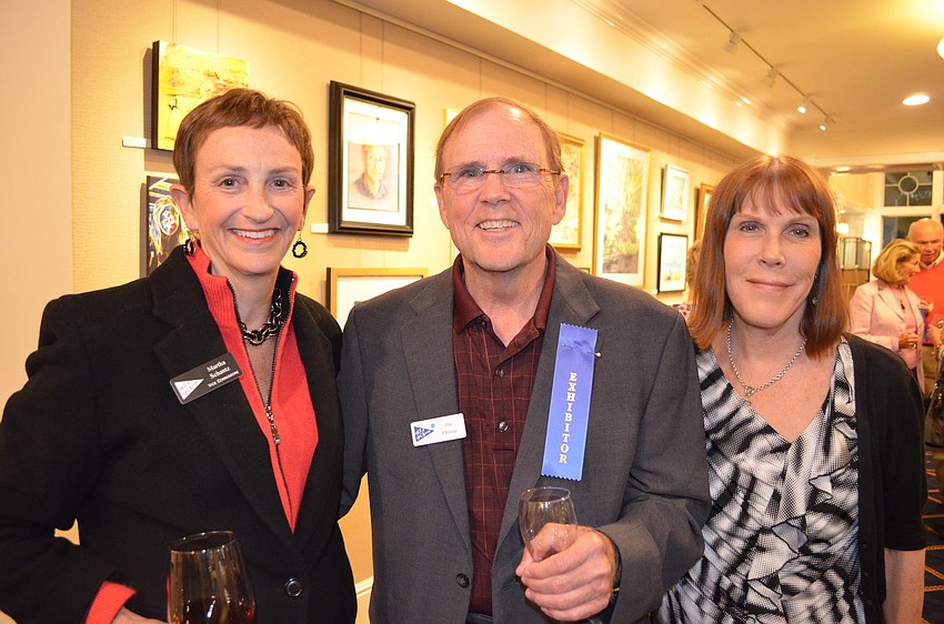Vice Commodore Martha Schantz with exhibitor Tim Christie and wife Bev.