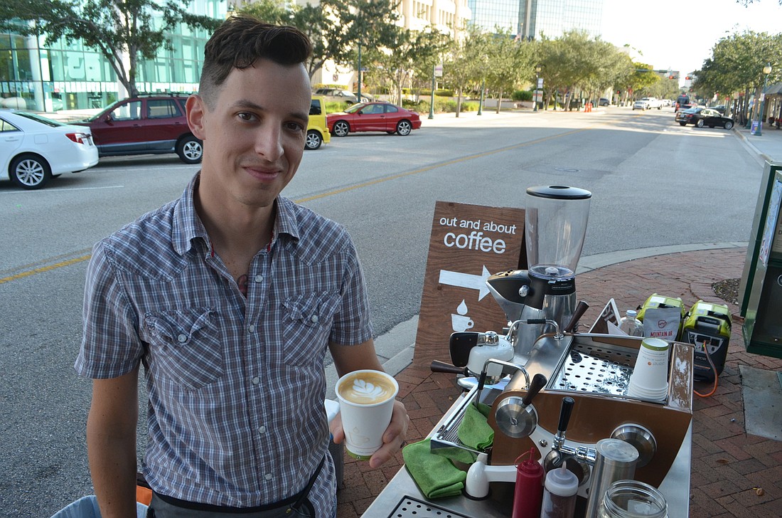 Justin Banister wants to provide a caffeinated release to Sarasota's busy workers with Out and About Coffee.