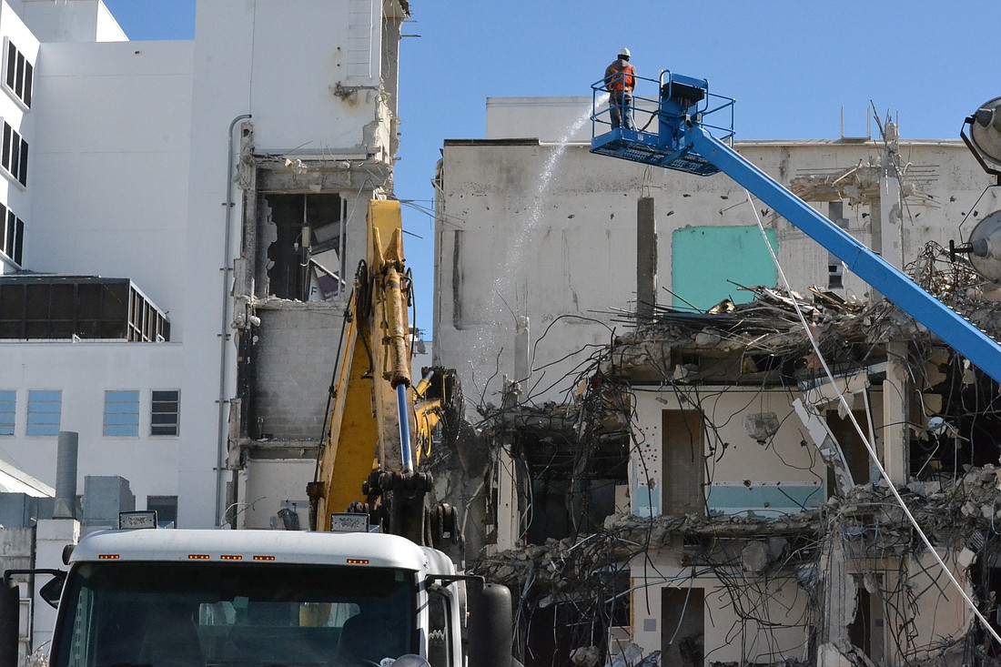 The Retter Wing at Sarasota Memorial Hospital comes down to make room for a 44-bed Rehabilitation Pavilion.