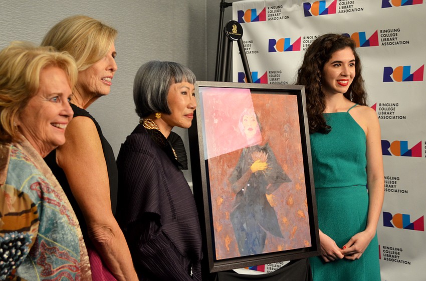 Ringling artist Crisit Lopez unveils her portrait of Amy Tan
