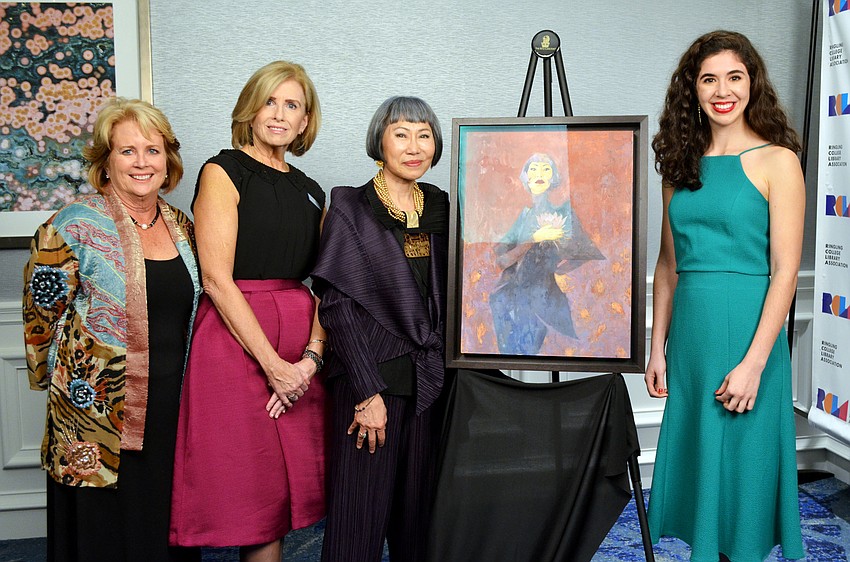 Ringling artist Crisit Lopez unveils her portrait of Amy Tan