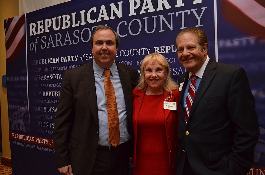 Sarasota GOP Chairman Joe Gruters with Deborah and Dick Miller