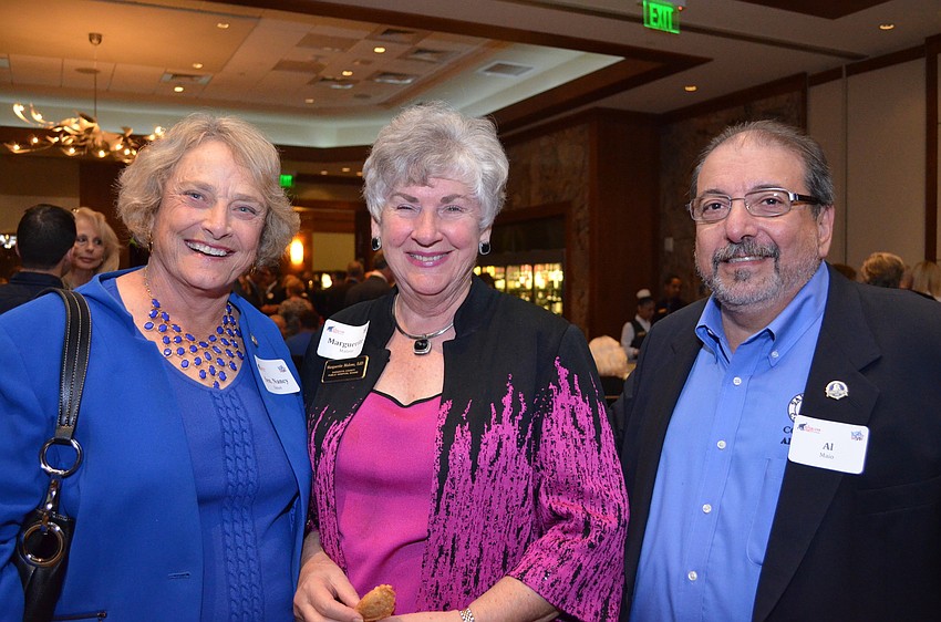 Sen. Nancy Detert, Dr. Marguerite Malone and Sarasota County Commissioner Al Maio