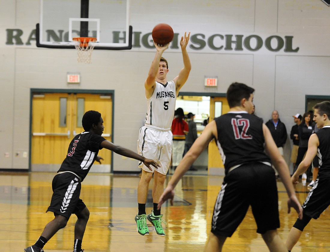 Lakewood Ranch leading scorer Sam Hester and his Mustang teammates are hoping to lock up the No. 1 seed in the Class 7A-District 11 tournament with a win Jan. 19.