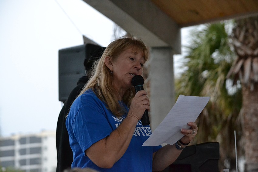 Stacey Monroe welcomed participants and supporters to the 3rd annual Andrew Monroe Memorial 5K.