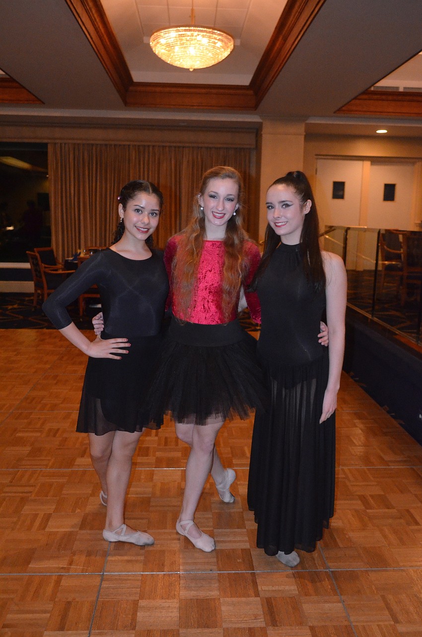 Briana Berrios, Lucy Hamilton and Sophie Miklosovic, of the Sarasota Cuban Ballet School