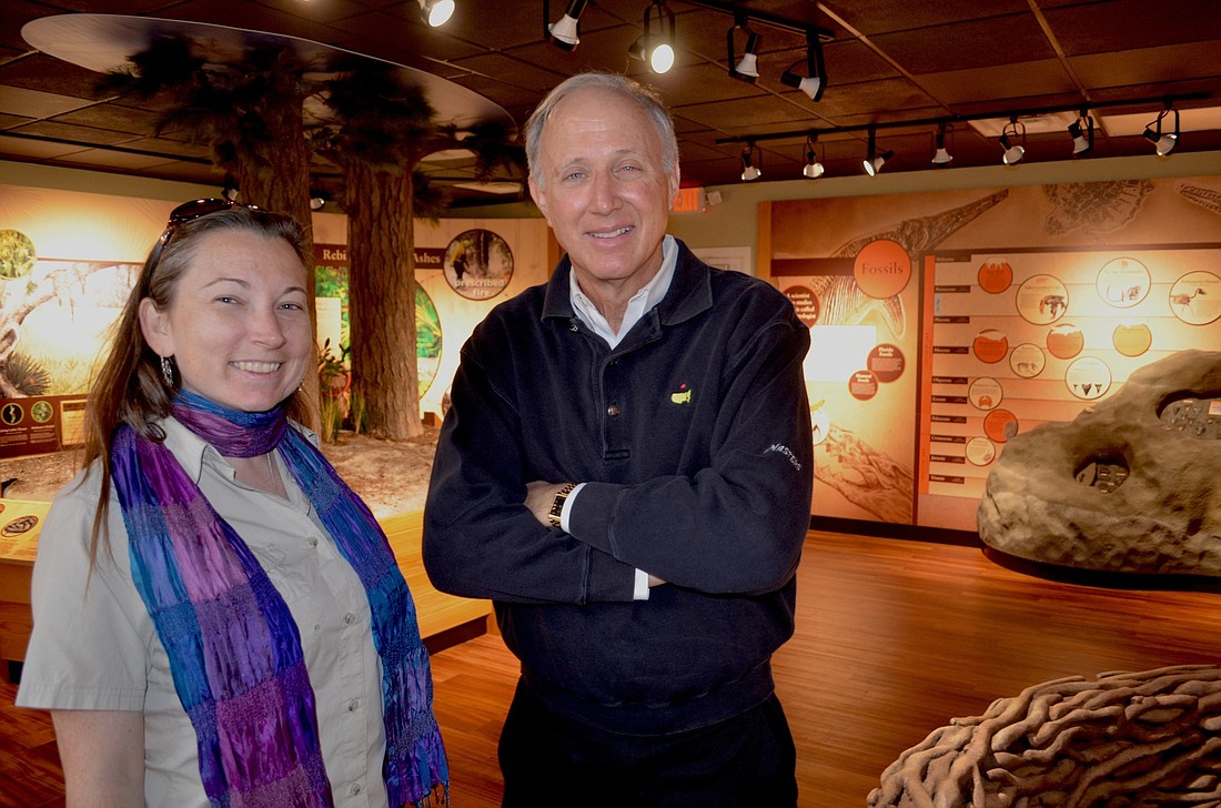 Melissa Nell and Charlie Hunsicker, of Manatee County Parks and Natural Resources, worked as part of a team to create the interactive exhibits inside of the Nature Center.