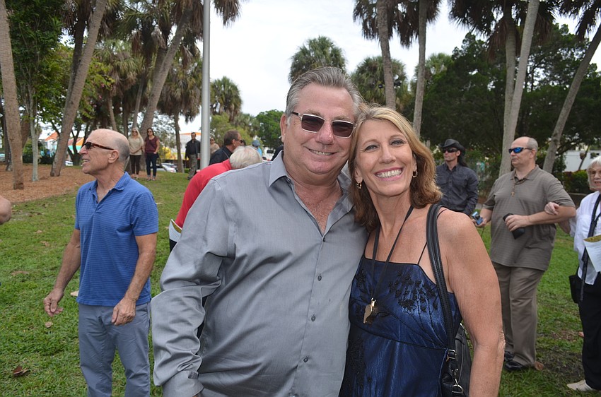 Tuffy Nicholas and Bonnie Nicholas-Shine accept the award on behalf of their father, Count Nicholas.