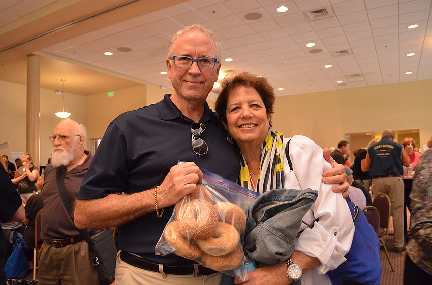 Colin and Judy Cunningham brought home sesame seed bagels.