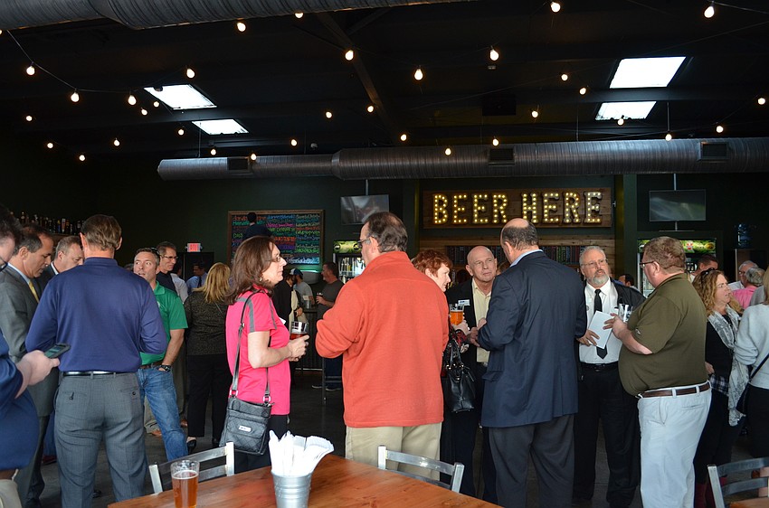 Members of the Greater Sarasota Chamber of Commerce networked during the Monday Mixer at Mandeville Beer Garden Jan. 11.