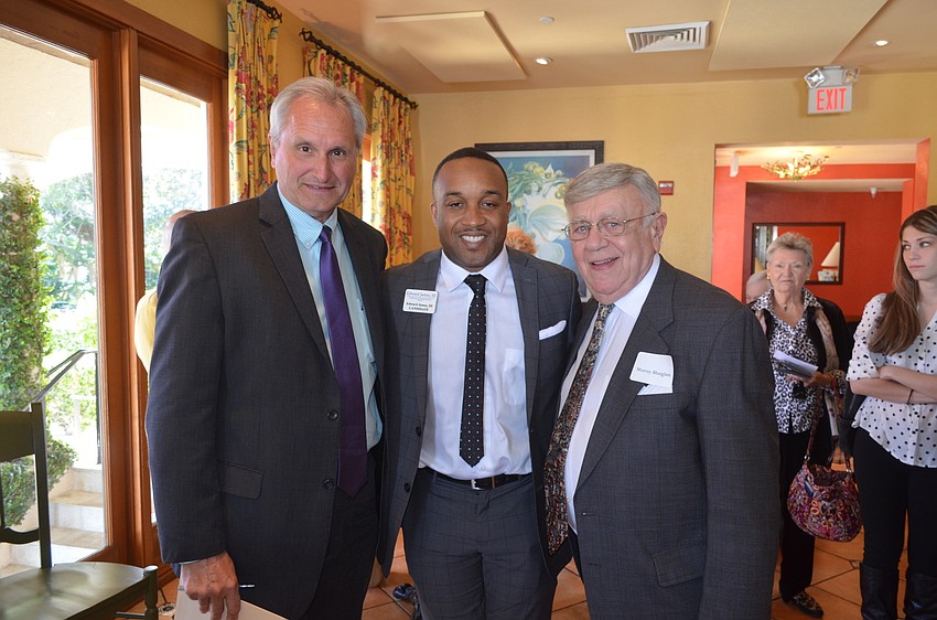 Political radio commentator Rob Lorei, Edward James III, who is running for the Florida House of Representatives District 72, and President Murray Blueglass