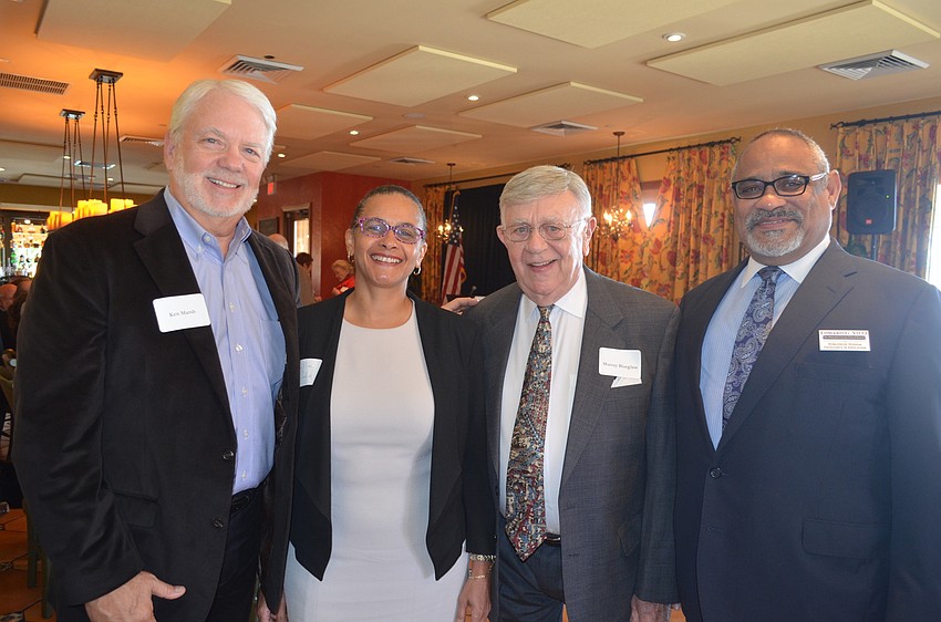 Ken Marsh, Cornelle Maxfield, President Murray Blueglass and Edward Viltz, who is running for Manatee County School Board