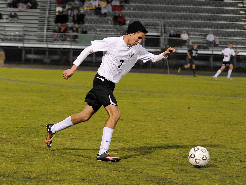Lakewood Ranch midfielder Sebastian Fowler was one of five seniors honored during Senior Night Jan. 11.