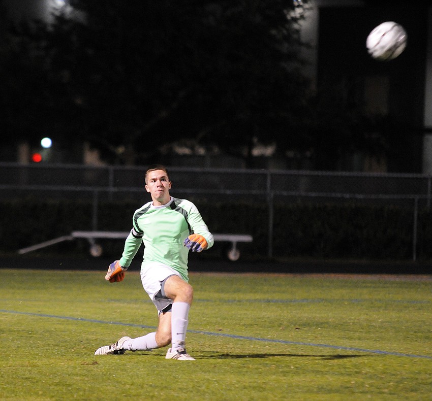 Lakewood Ranch senior goalkeeper Liam Bramley kept Venice from netting a goal.