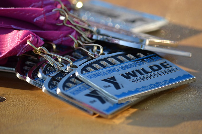 Medals for the 13th annual Ringling Bridge Run.