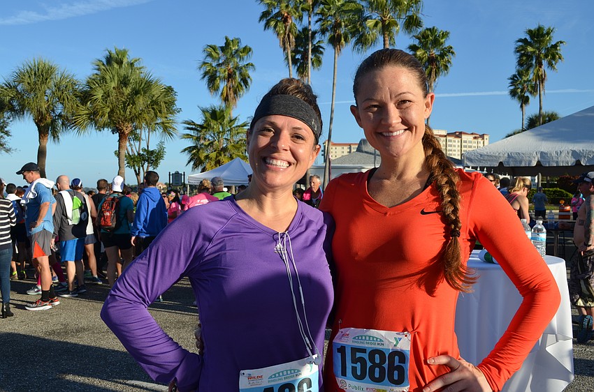 C.J. Bannister and Holly Stockton after completing their third Ringling Bridge Run together.