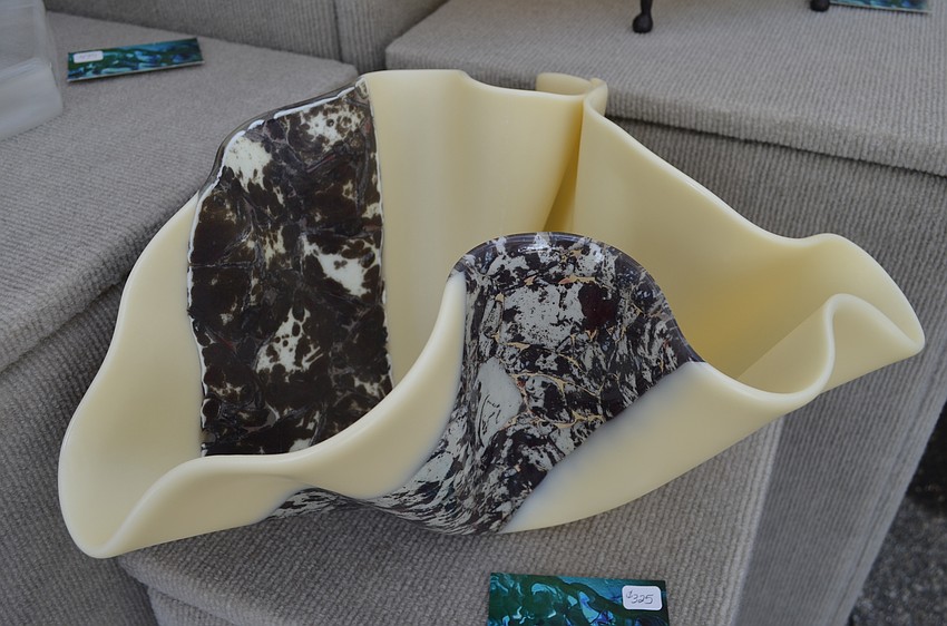 A glass sculpture from Kirk Miller Glass.