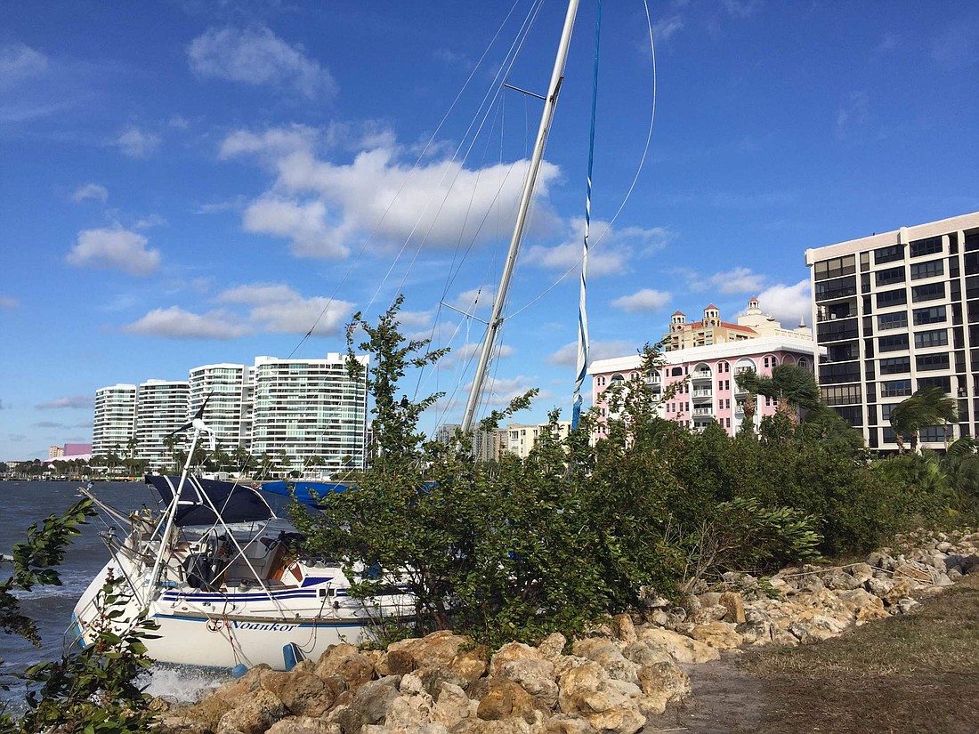 Officials cannot respond to adrift boats until water conditions are safer, the Sarasota Police Department said.