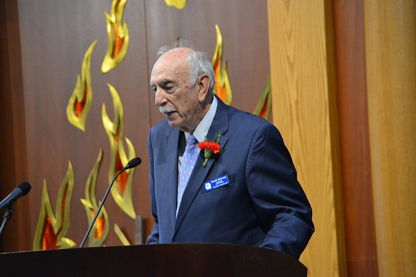 Program Chair Don Malawsky addresses guests during the tribute to Martin Luther King, Jr. Sunday, Jan. 17 at Temple Emanu-El.