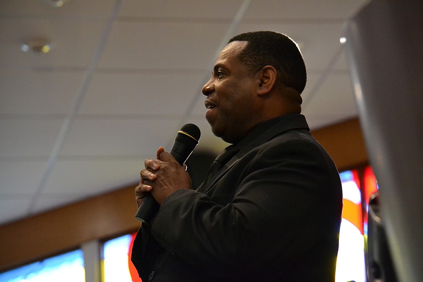 Westcoast Black Theatre Troupe Founder and Artistic Director Nate Jacobs led the group for the performance.