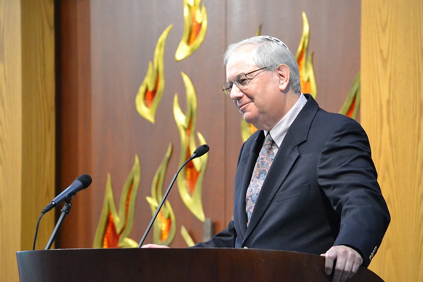 Rabbi Richard Klein welcomed guests to Temple Emanu-El for the second interfaith Martin Luther King, Jr. Tribute.