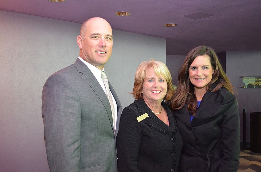 Kelly Caldwell of the presenting sponsors Caldwell Trust Company with Ringling College Library Association President Renee Eppard and Melissa Caldwell