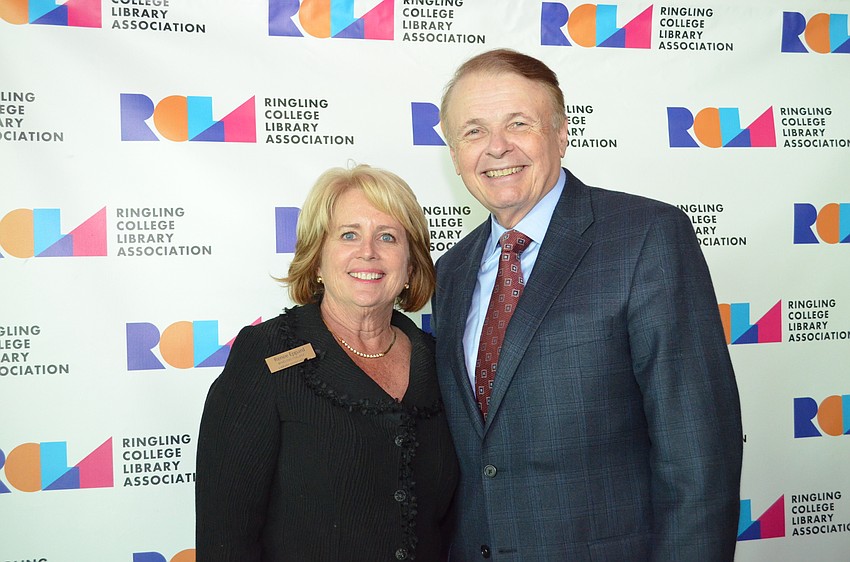 Ringling College Library Association President Renee Eppard and Ringling College of Art and Design President Larry Thompson