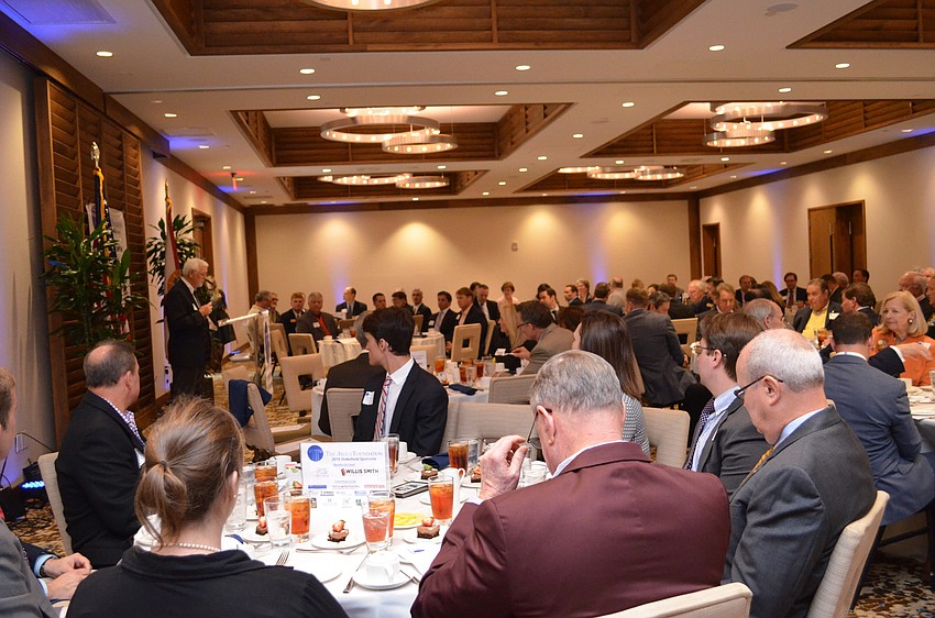 Joe Hembree addresses guests at the 32nd annual meeting for The Argus Foundation.