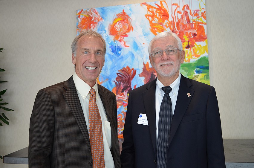 New Argus Foundation President Rod Hershberger and outgoing president Joe Hembree