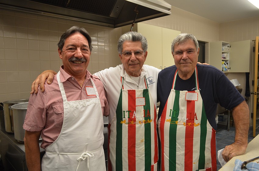Italian Night cooks Joe Sever, Lenny DiStefano and Joe Zampino