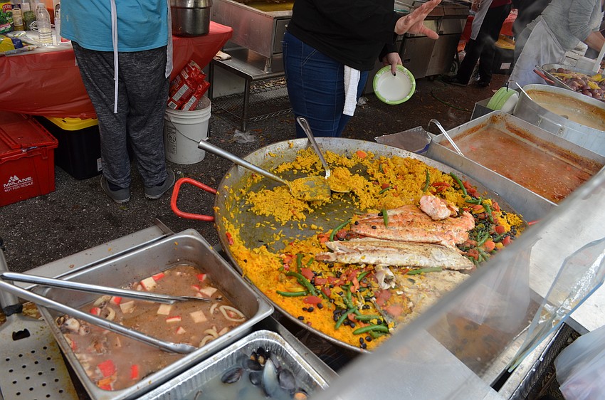 Seafood paella was one of the offerings at the inaugural Sarasota Seafood & Music Festival.