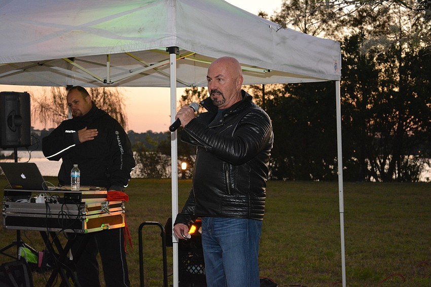 Jason Stearns, a Lakewood Ranch resident who sings for the Metropolitan Opera in New York, did a booming rendition of the National Anthem before the race.