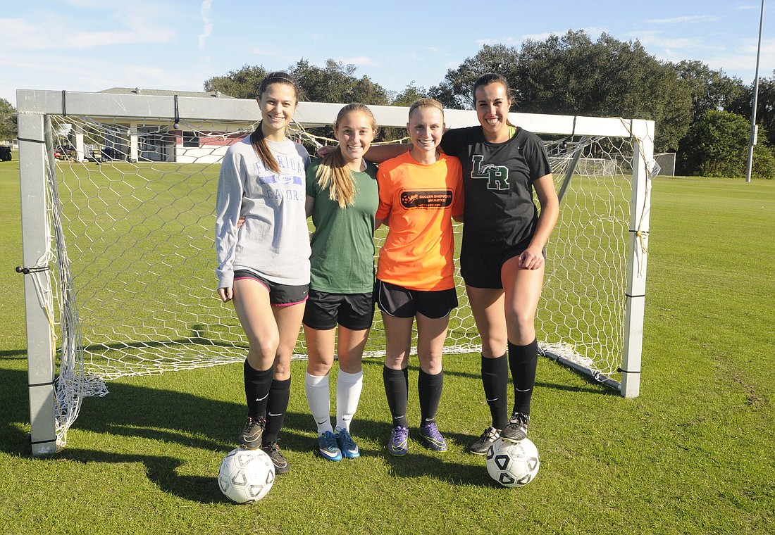 Nicole Wurster, Conli Schwarz, Danielle Wilson and Julia Ortiz are the first set of Lakewood Ranch seniors who all will go on to play college soccer.