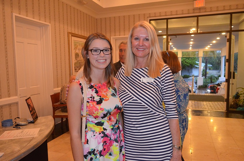 Garden Club scholarship recipient Abigail Oakes and President Susan Phillips