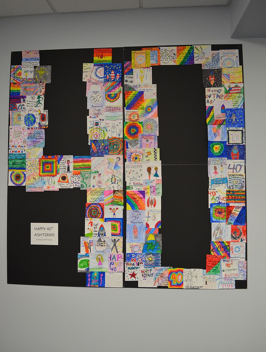 Students contributed to a collage for the Ashton Elementary School 40th anniversary.