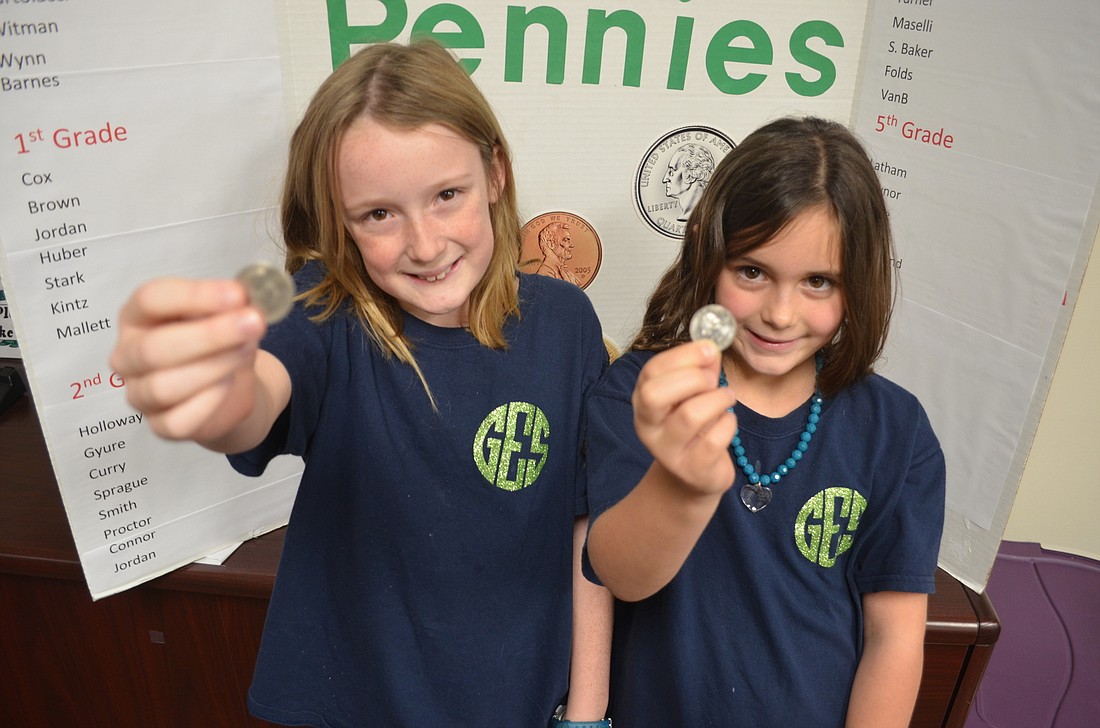 Sisters Cooper Bryan and Carson LeBlanc are fundraising queens at B.D. Gullett Elementary.